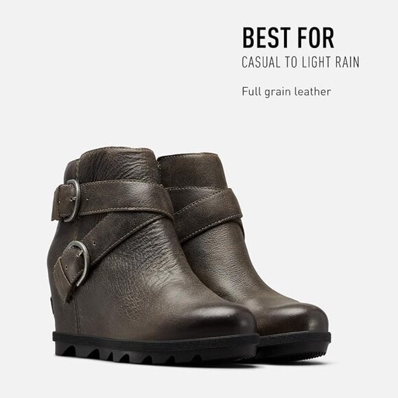 Sorel Women's Joan of Arctic Wedge II Buckle Boot Light Rain Waterproof - Quarry - Picture 4 of 12